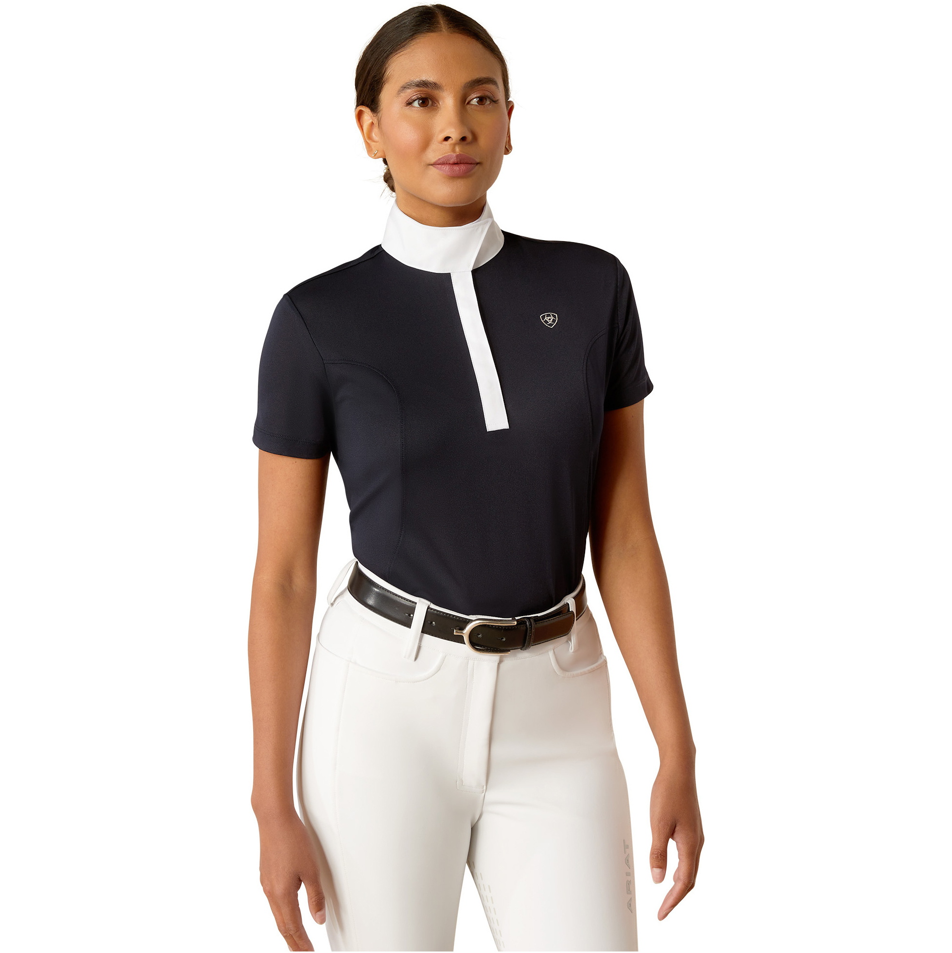 2025 Ariat Womens Aptos Short Sleeve Show Shirt 10055259 - Show Navy